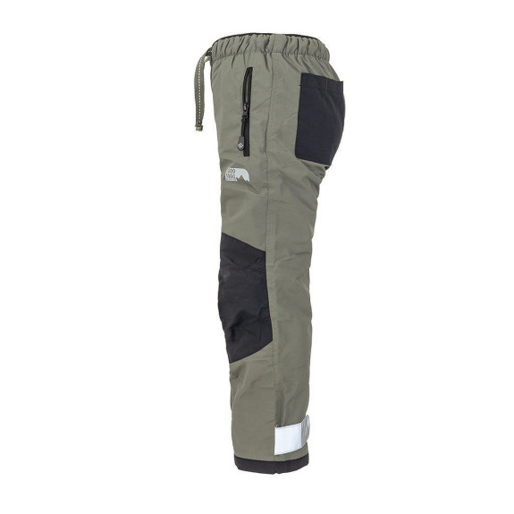 Nohavice športové outdoorové, podšité fleezovou podšívkou khaki Pidilidi