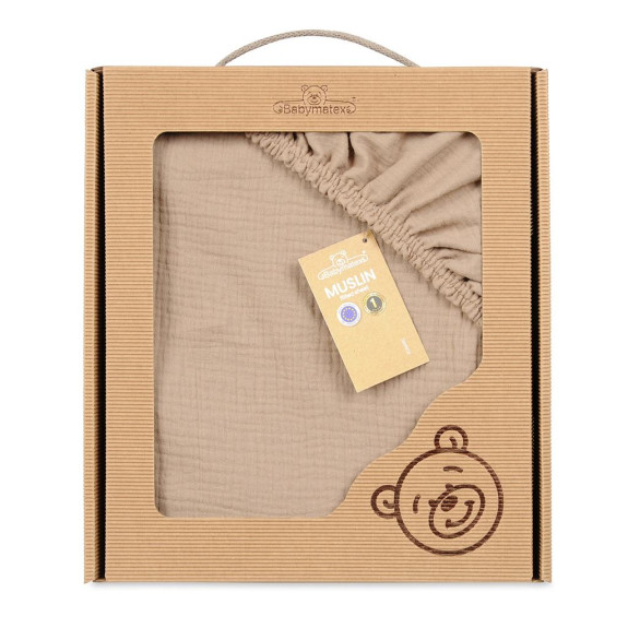 Mušelínové prestieradlo s gumou 60 x 120 cm BabyMatex