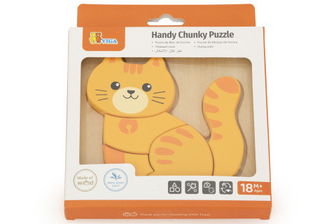 Drevené puzzle pre najmenších - mačička