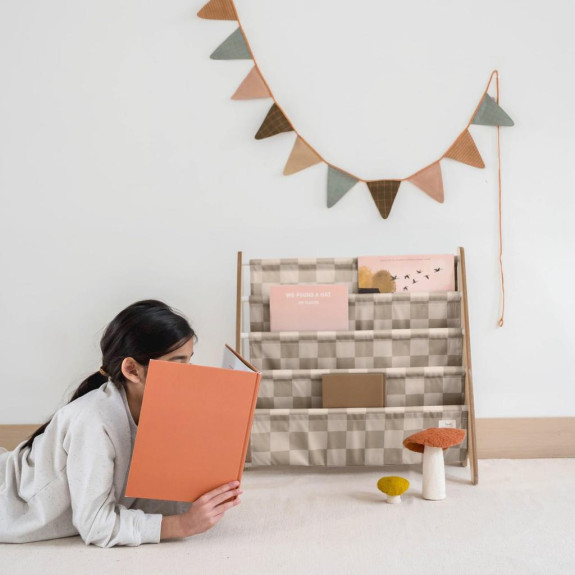 Stojan na knižky Recycled 3 Sprouts Checkerboard/Beige