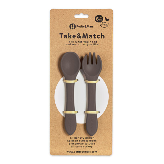 Príbor silikónový Take & Match 6 m+ Petite & Mars