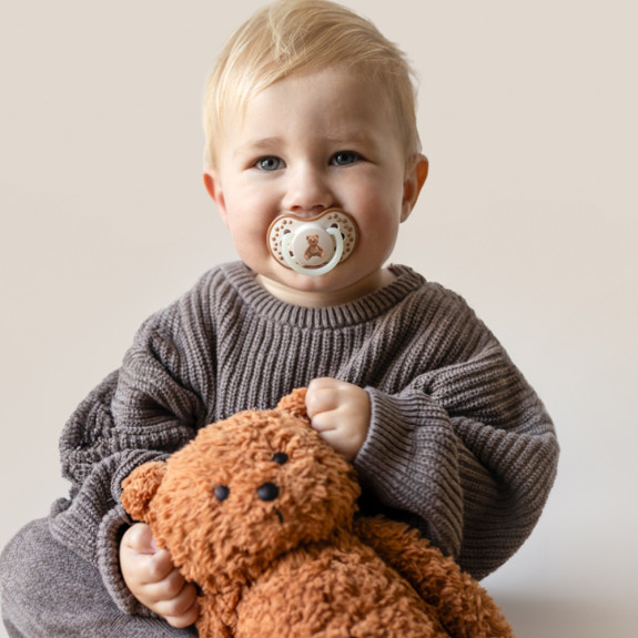 Cumlík svietiaci silikónový dynamický 2 ks Teddy Love 0 - 6 m Lovi