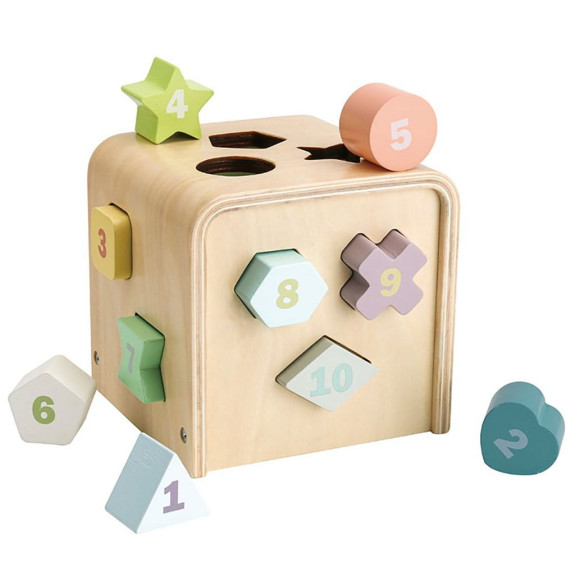 Vkladacia kocka s tvarmi Montessori Baby Mix