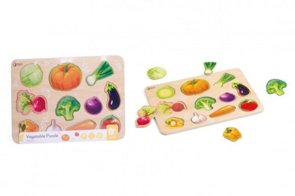 Puzzle/Vkladačka doskové zelenina drevo 18m+