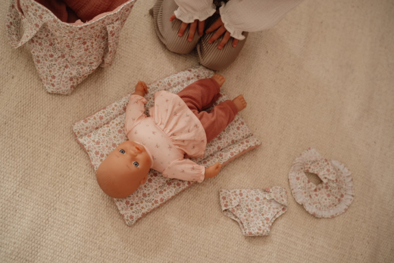 Prebaľovacia taška pre bábiky Soft Flowers Little Dutch