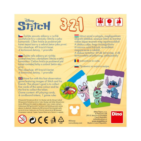 3-2-1 Stitch Cestovná hra Dino