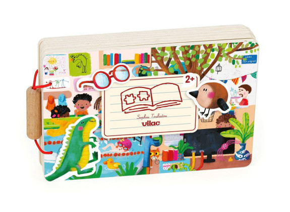 Drevená knižka s puzzle Aktivity Vilac
