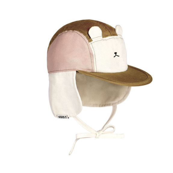 Šiltovka Ours'on pink - brown s ochranou krku UPF 50+ KiETLA