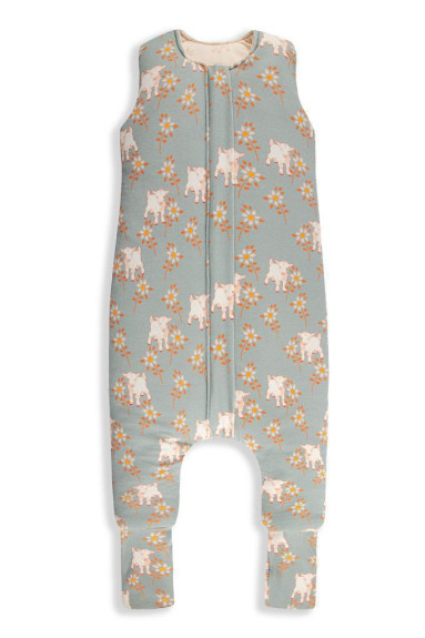 Celoročný spací vak s nohavicami Vintage Animals Sleepee Sky Blue/Cream