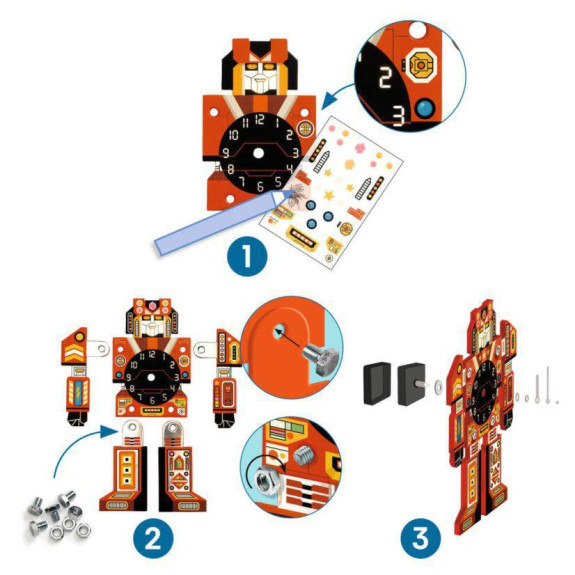 DIY Hodiny Robot Djeco