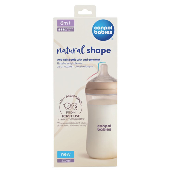 Fľaša antikoliková Natural Shape 330 ml Canpol babies