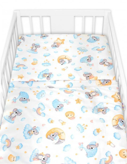 Mantinel s obliečkami Premium 3dielna sada Dreams Koala - modrá Baby Nellys
