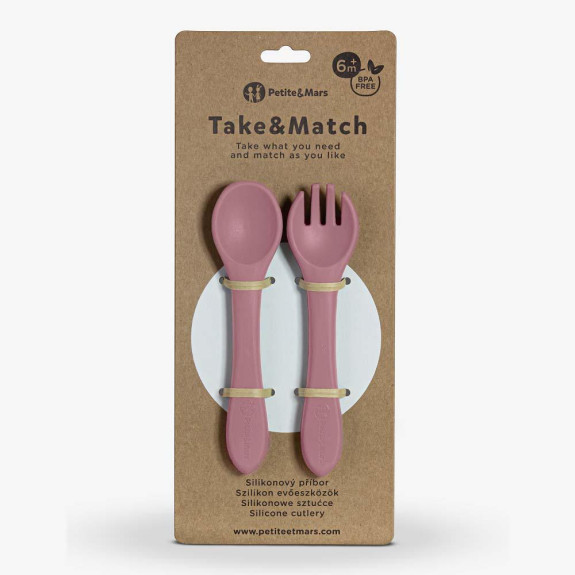 Príbor silikónový Take & Match 6 m+ Petite & Mars