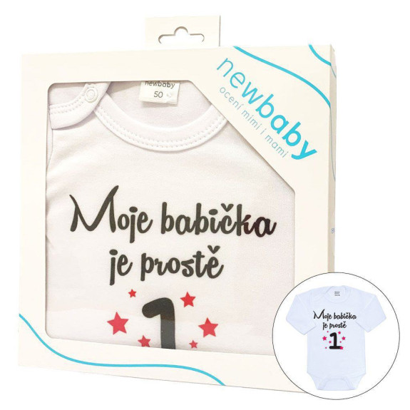 Body s potlačou New Baby Moja babička je jednoducho jednotka - darčekové balenie