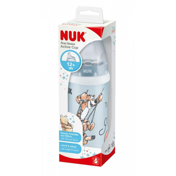 First Choice Active Cup fľaša 300 ml Medvedík Pú so silikónovým náustkom