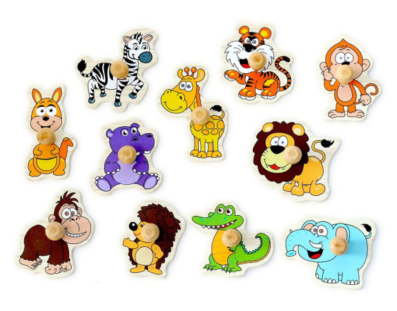 Drevené puzzle Safari 11 dielikov 2Kids Toys