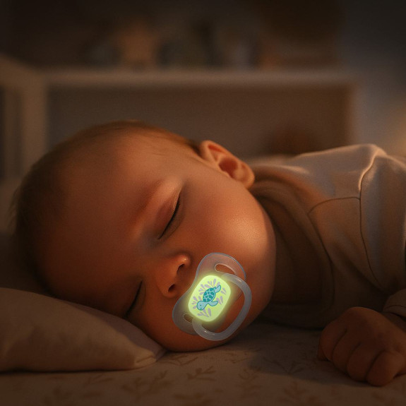 Cumlík svietiaci silikónový čerešnička Love & Sea Canpol babies