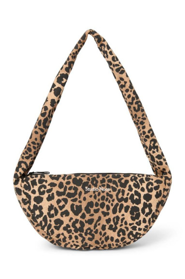 Cotton Mini Cross Body Bag Brown Leopard Studio Noos
