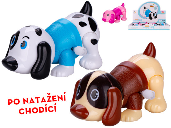 Psík 10 cm na kľúčik po natiahnutí chodiaci