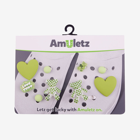 Amulety - ozdoby na topánky Amuletz Zelení medvedíky mix