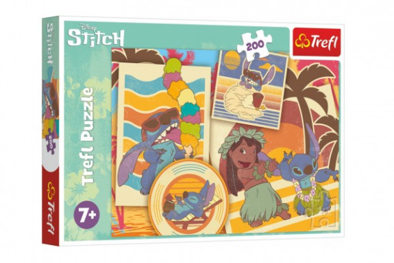 Puzzle Hudobný svet Lilo&Stitche 200 dielikov 48x34 cm