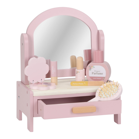 Toaletný stolček drevený Pink Little Dutch