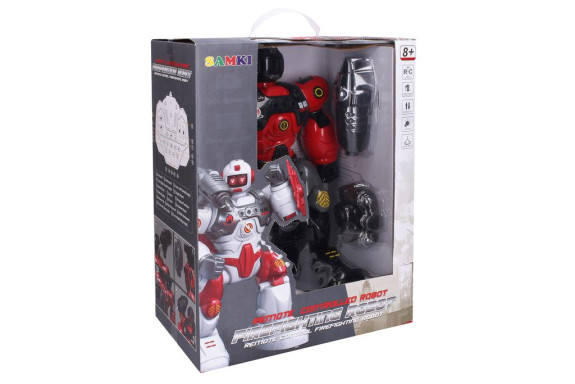 Robot hasič striekajúci vodu RC na diaľkové ovládanie 40 cm