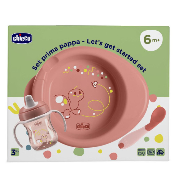 Štartovný set - tanier, fľaša a lyžička 6 m+ Chicco