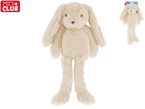 Zajačik plyšový, biely, dlhé nohy 37 cm Mini Club