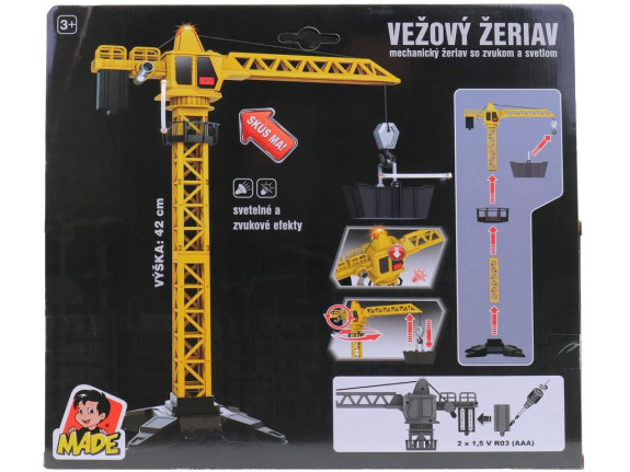 Stavebný vežový žeriav so svetlom a zvukom 48 cm