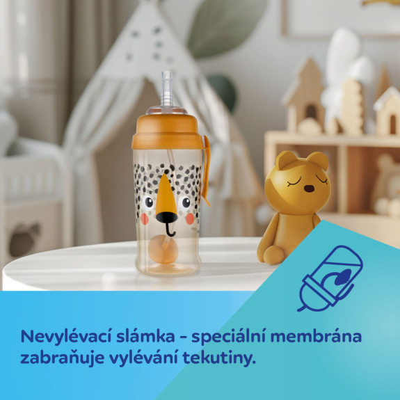 Fľaša nevylievacia športová so slamkou a závažím BabiesBoo 350 ml Canpol babies