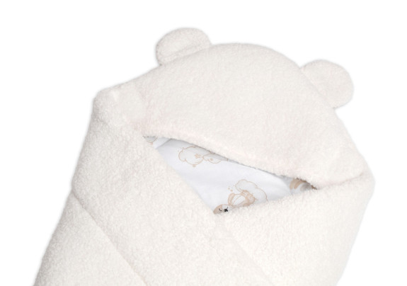 Baránková zavinovačka s kapucňou bavlna/baránok Teddy
