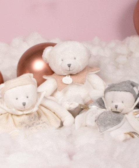 Darčeková sada Plyšový medvedík s dečkou 30 cm ružový Doudou