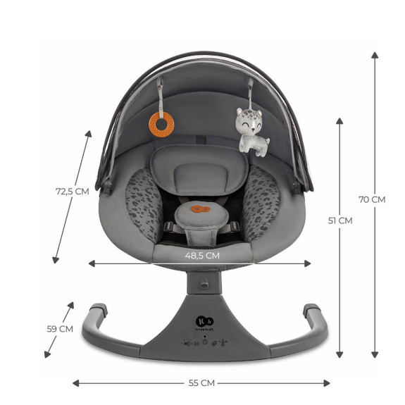 Lehátko hojdacia s melódiou 2 v 1 Lumi, do 9 kg, Premium Kinderkraft