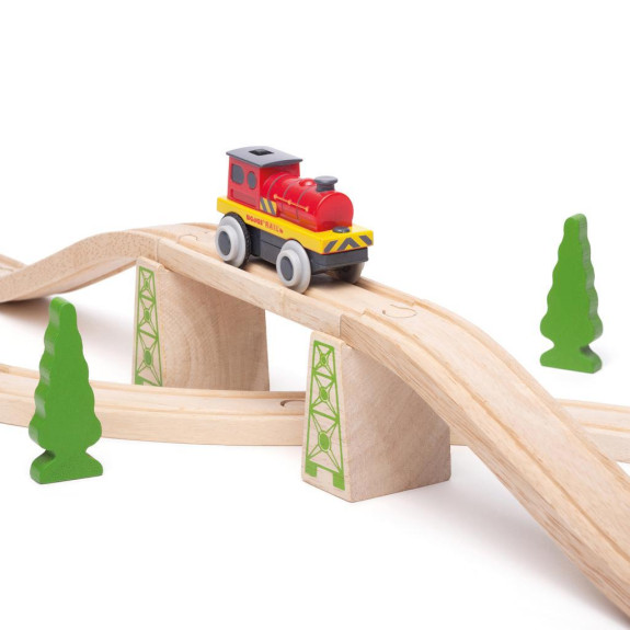 Elektrická lokomotíva Červený silák Bigjigs Rail