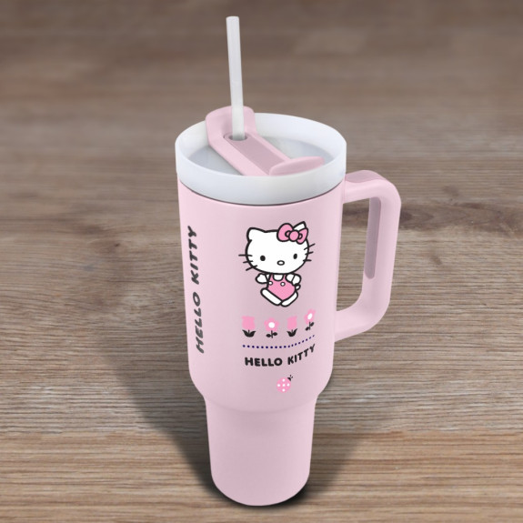 Cestovný hrnček so slamkou Hello Kitty