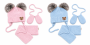 Detská sada zimnej čiapky so šálom + rukavičky Teddy Bear Baby Nellys
