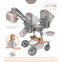 Skladací kočík pre dvojčatá bábiky s batôžkom City X - 91 cm DeCuevas