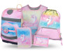 Set 5 Zippy Plus Rainbow Unicorn: aktovka, peračník, sáčok, zástera, peňaženka Baagl