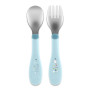 Lyžička a vidlička nerez - teal 18 m+ Chicco