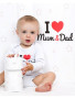 Body s potlačou New Baby I love Mum and Dad