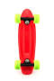 Skateboard - pennyboard 43cm, nosnosť 60kg plastovej osi, červený, zelené kolesá