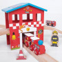 Drevená vláčikodráha hasičská stanica Bigjigs Rail