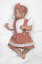 3dielna sada Lady, body, suknička s trakmi, čelenka staroružová/biela Baby Nellys