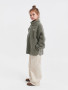 Fleecová bunda Theo Vetiver Green Leokid