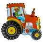 Fóliový balónik Traktor červený 35 cm – mini balónik na tyčku