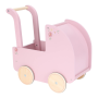 Kočík pre bábiky drevený s perinkou Pink Little Dutch