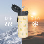 Termoska na tekutiny so slamkou a silikónovým držiakom 350 ml Zopa