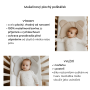 Mušelínový plochý vankúš Teddy Bear Sleepee Love béžový so srdiečkami