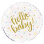 Kruh - "Hello baby" bodky 18"/46 cm fóliový balónik